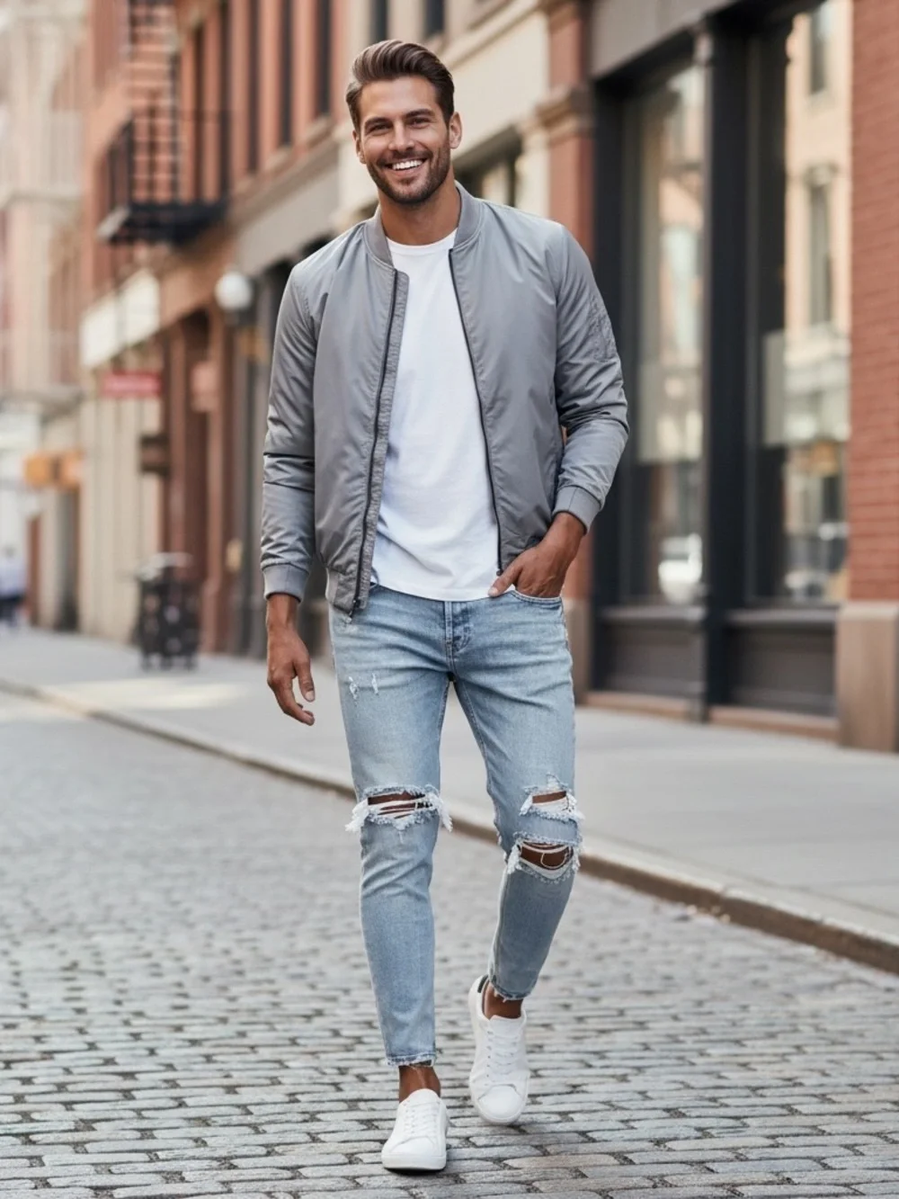 Hollister jeans distressed.